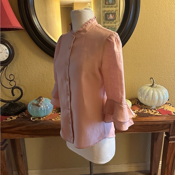 Reformation Blush Ruffle Collar Top - Picture 4 of 9